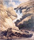 Thomas Girtin Canvas Paintings - Ogwen Falls, North Wales